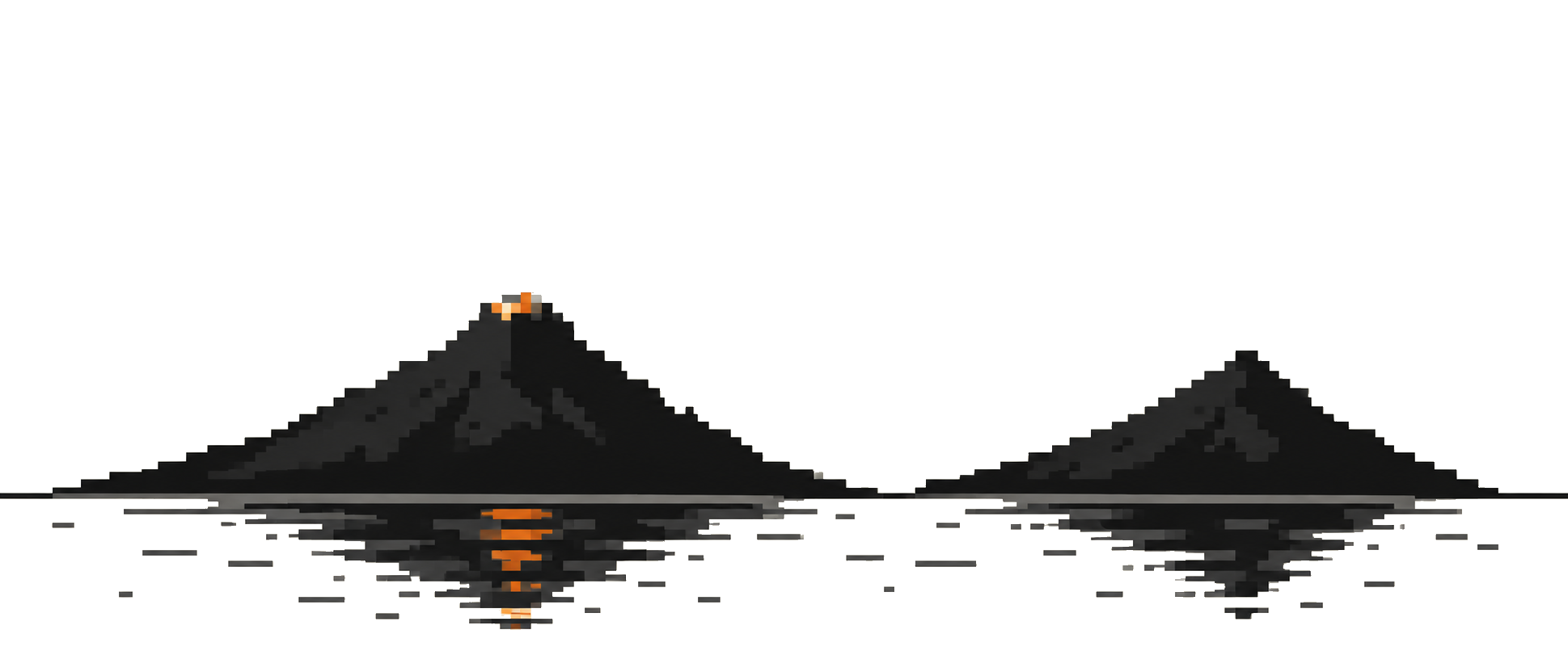 Volcanes de Ometepe en pixel art
