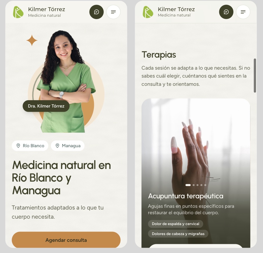 Inicio y terapias en celular