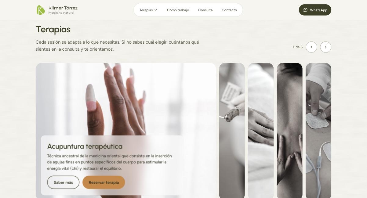 Carrusel de terapias con la acupuntura abierta